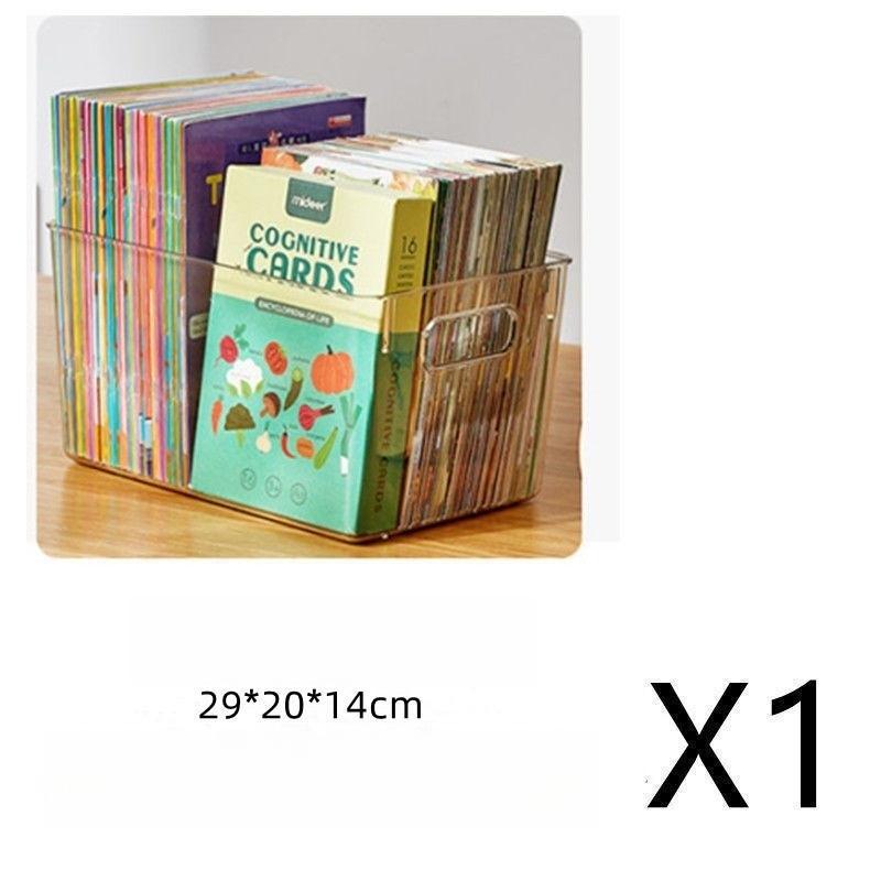 Transparent PET Storage Box, Book Storage Box, Household Drop Resistant Storage Basket, Refrigerator Storage Basket, and Debris Sorting