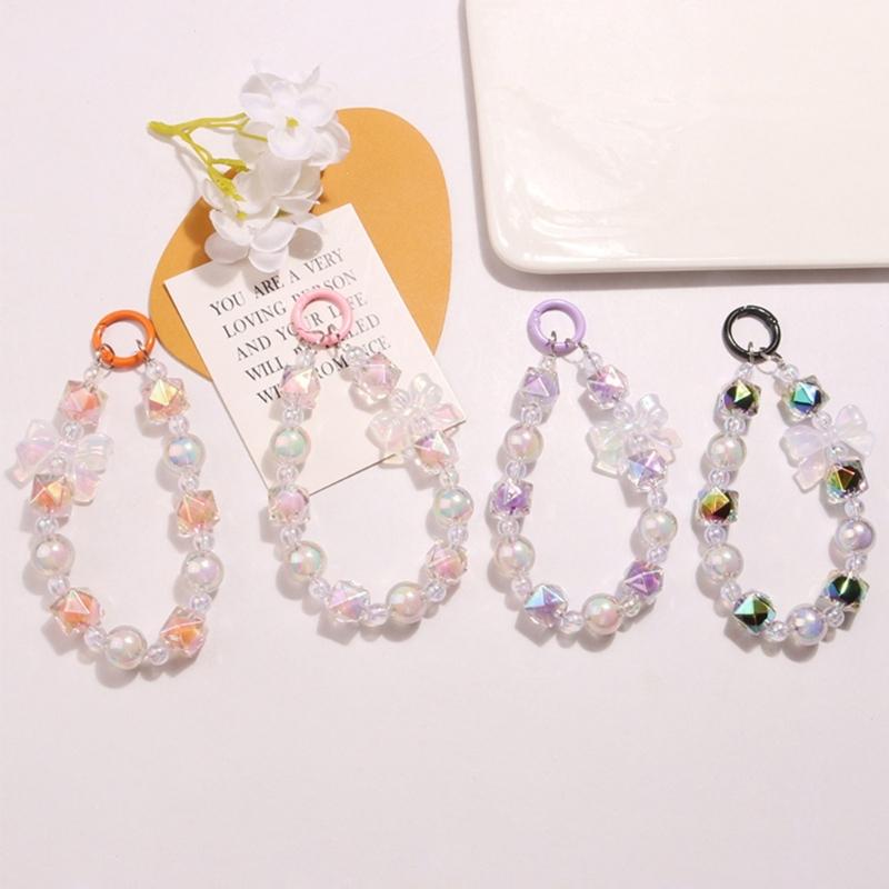Eye Catching Mobile Phone Chain Acrylic Pendant Cellphone Lanyard For Women Girls Telephone Strap Jewelry Drop-resistant