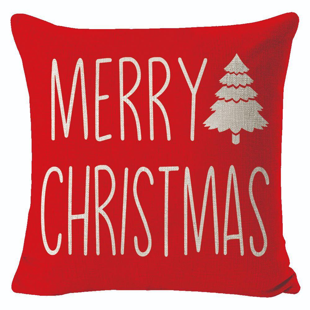 New Christmas Linen Pillow Cover Simple Sofa Pillow Home Printed Cushion Cover