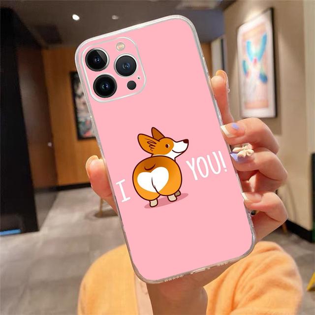 

Чехол для телефона для Iphone 14 13 12 11 Pro Max Xs Max Xr X 12mini 14 Plus Se Corgi сексуальный чехол с изображением собаки и задницы Funda Capa Cell iPhone 12