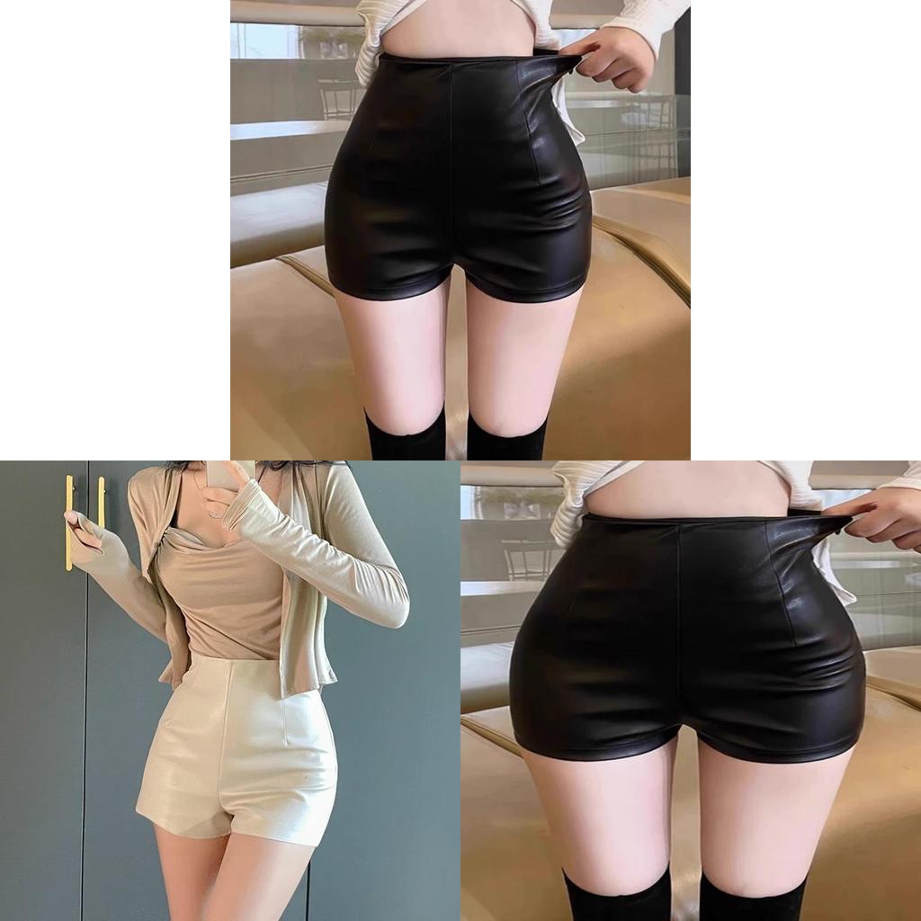 Pu Leather High Waist Shorts For Women With Slimming Fit For Autumn Casual Wear