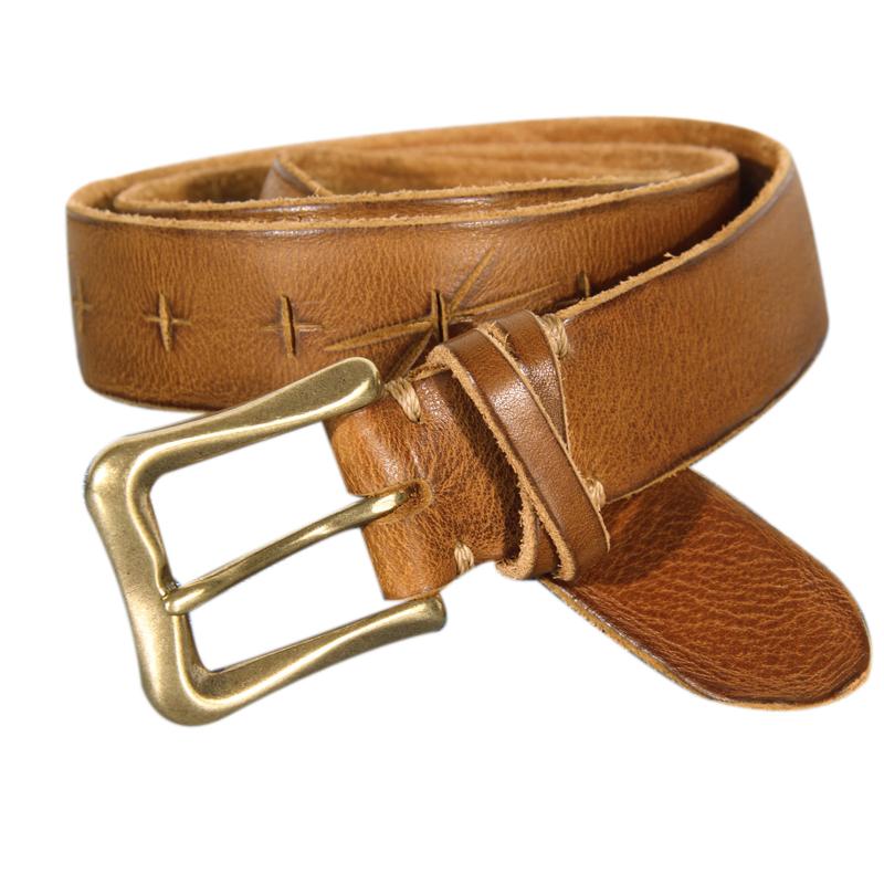 Retro Soft Cowhide Women's Belt Pure Copper Button Casual Designer Luxury Belt Tactical Personality Leather Jeans Belt