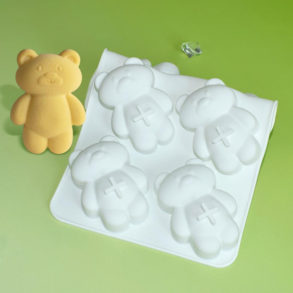 Silikonowa Forma do Ciasta Musowego Spożywczej Jakości Kreatywna 6 Komórkowa Kształt Niedźwiadka Forma do Deserów Nieprzywierająca Czekoladowe Cupcakes Formy do Pieczenia