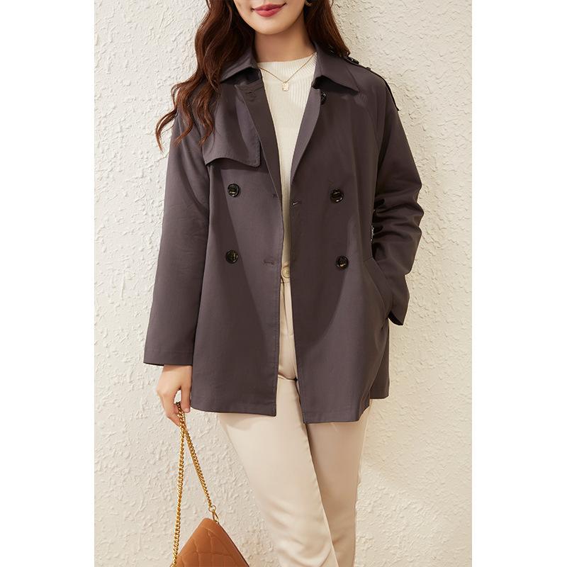 Refreshing Trench Coat, Crisp and Stylish Coat, Women's Clothing, Spring and Autumn Medium and Long Spring Models, New Double-breasted Buttons