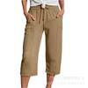 Women's Elastic Waist Cropped Pants In Multiple Colors