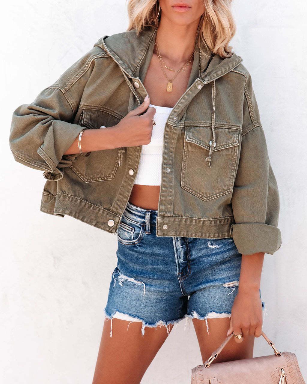 Women s Hooded Drawstring Denim Jacket - Cross-border 2022 Autumn/Winter Street Style XL верблюд