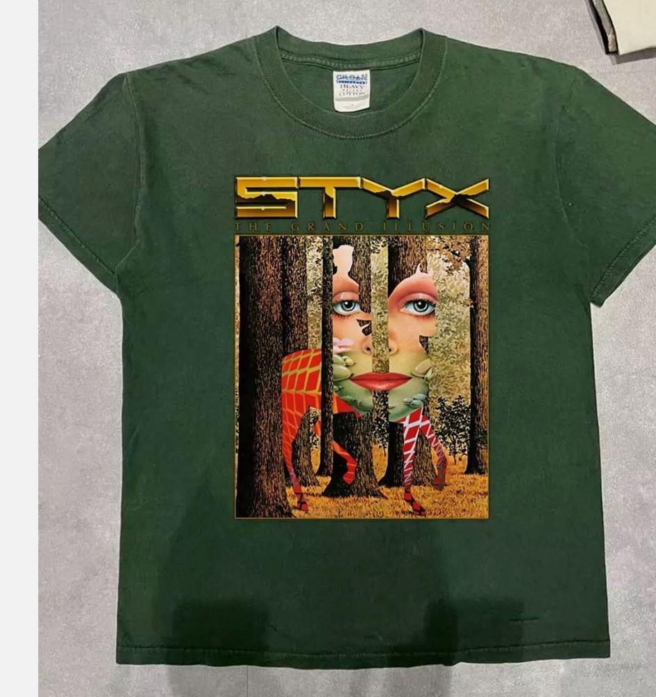 Styx Band The Grand Illusion Tour 2025 T Shirt Full Size S-5XL Unisex T-Shirt XL