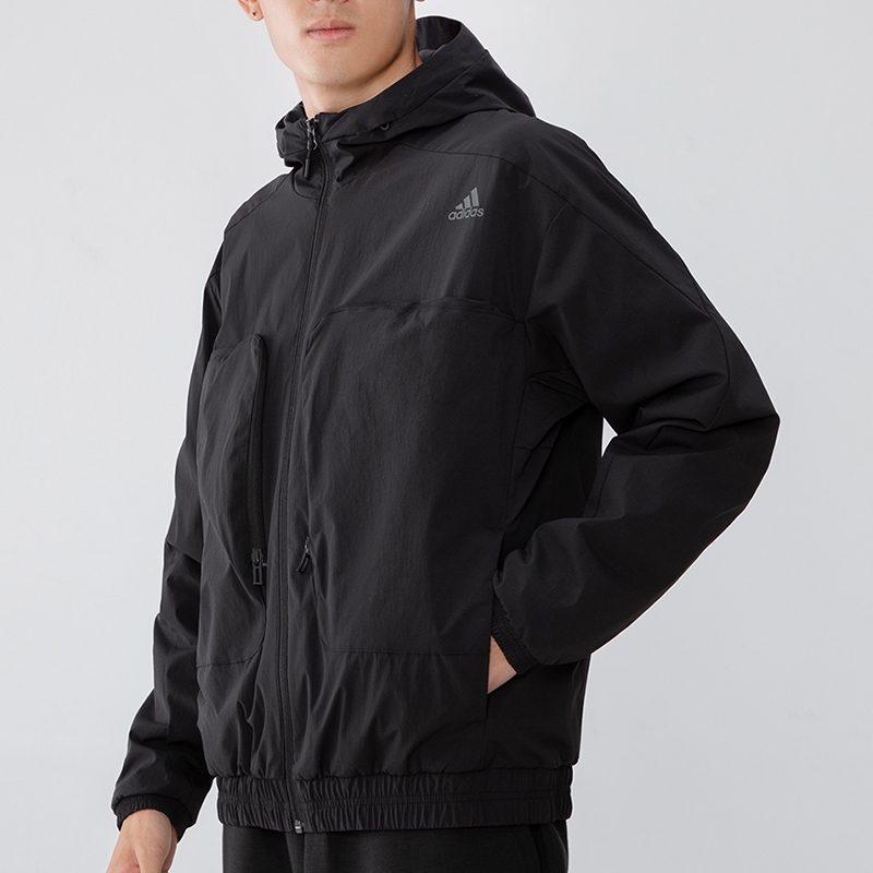 adidas Jackets Men's Black Hooded Moderate Other H38399
