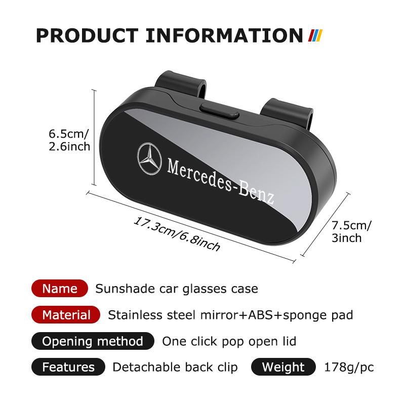 For Benz Car Visor Sunglasses Glasses Case Glasses Holder Clip Box Car Lenses Holder AMG CLA CLS C180 C200 W204 W205 Exclusive A