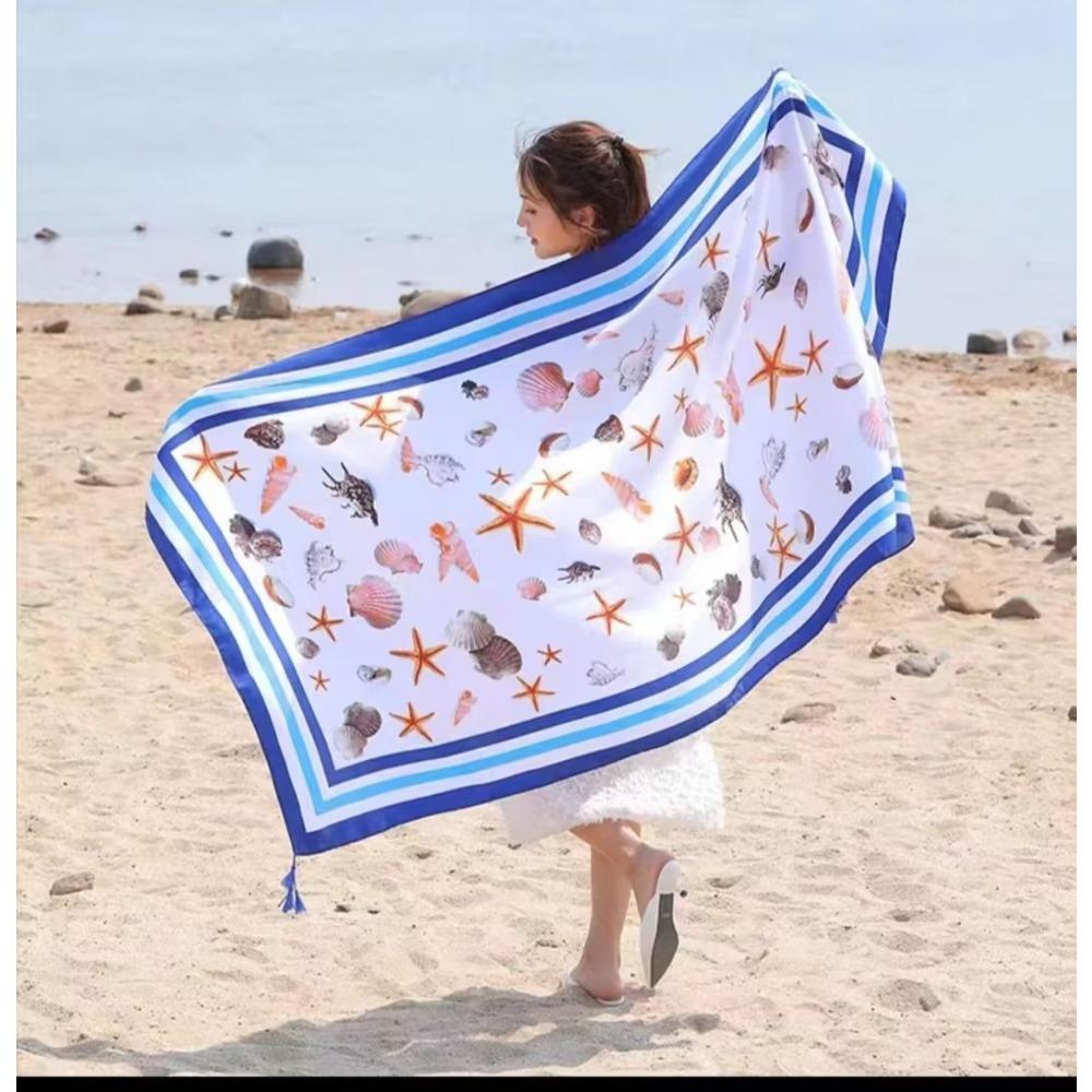 Chaka Salt Lake Great Northwest Tourism Ethnic Style Scarf Silk Scarf Women'S Summer Seaside Beach Shawl Sunscreen Thin