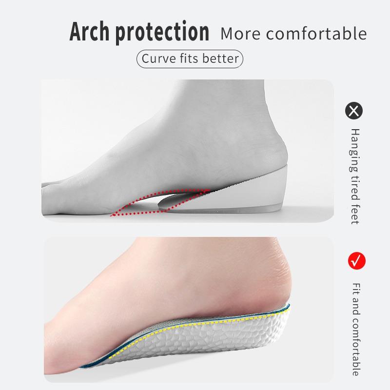 Height Increase Insoles Men Women Shoes Flat Feet Arch Support Orthopedic Insoles Sneakers Heel Lift Memory Foam Soft Shoe Pads