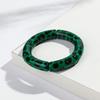 Colorful Leopard Bamboo Tube Acrylic Bracelets for Women Men Vintage Elastic Chunky Curved Resin Bangle Stackable Jewelry Gifts