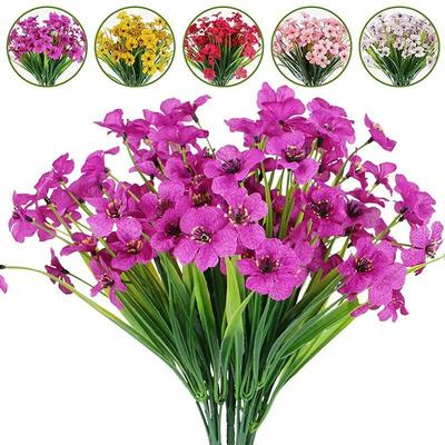 Künstliche Pflanze Blume Violettes Gras Hochzeit Brautstrauß Hausvase Außen Garten Bogen Wand Bonsai Weihnachten DIY Geschenk Decora