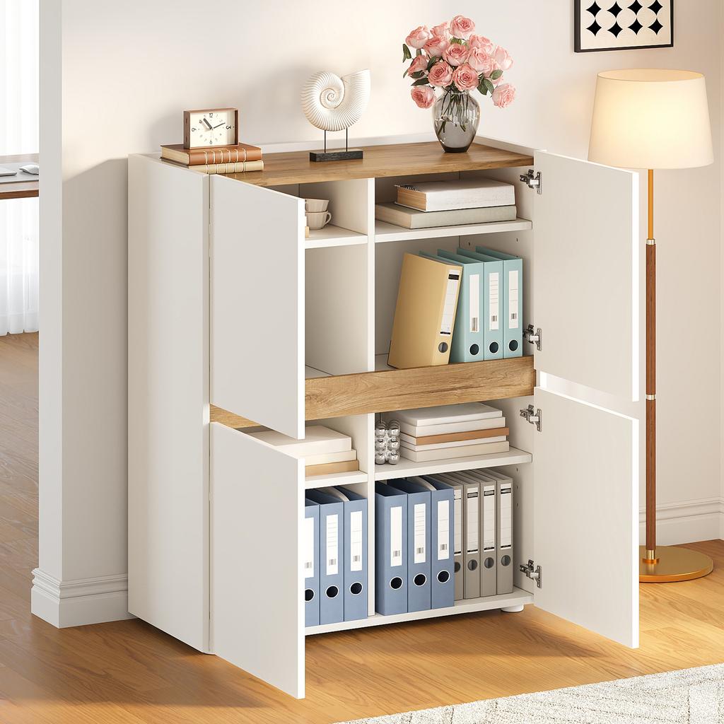 Highboard, Filing Cabinet, 90x40x110cm - Adjustable Shelves - Sideboard, Modern Cabinet, Chests of Drawers, Storage Cabinet, Tall Cabinet