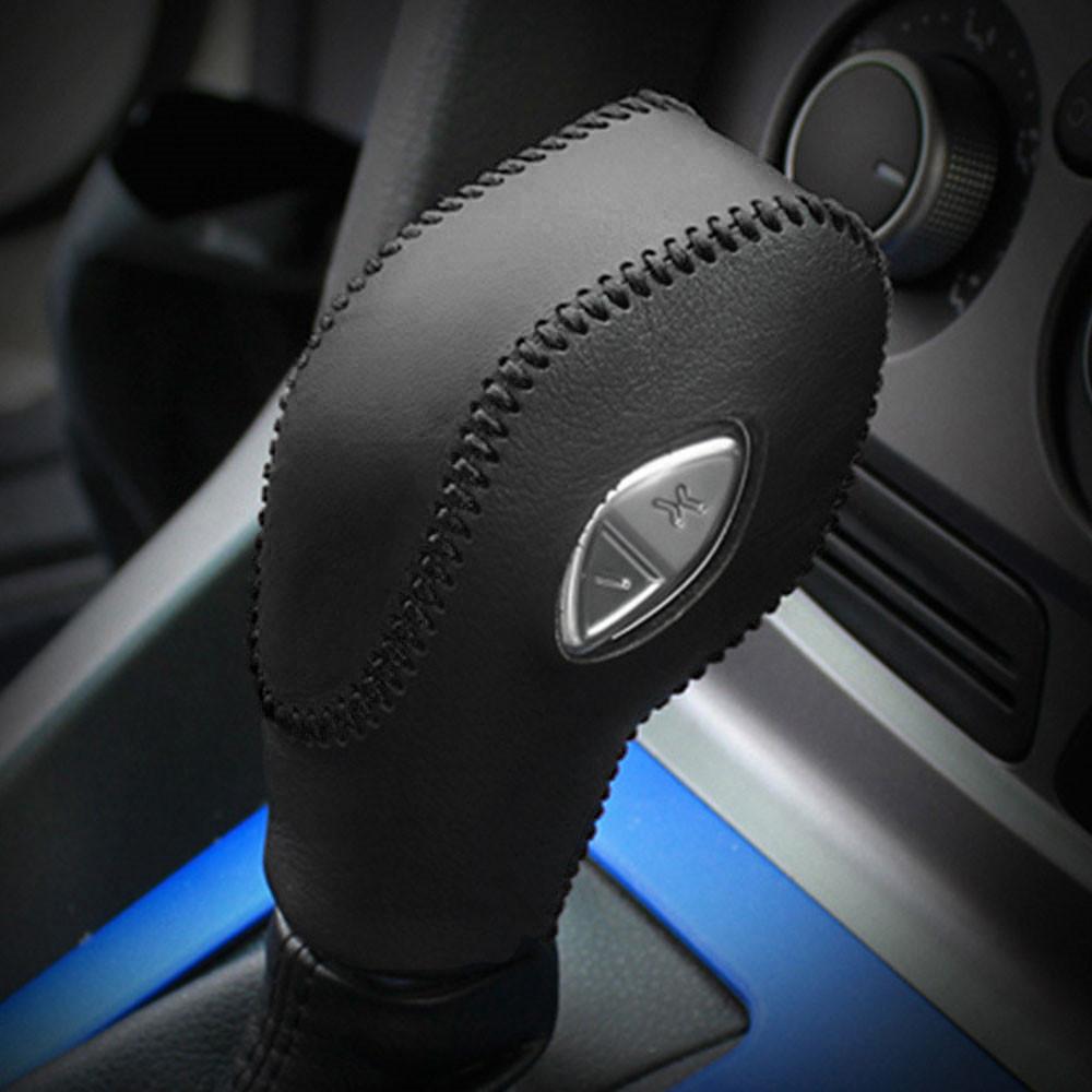 Car Leather Right Hand Drive Gear Shift Knob Cover for Ford EcoSport Escape Fusion C-Max Energi Wagon Fiesta Focus Transit Van
