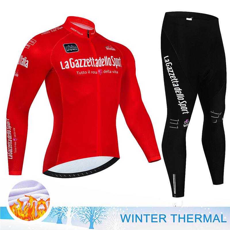 2025 Winter Thermal Fleece Sets Long Cycling Jersey 20D Gel Pad Men Fox Teleyi MTB Ropa Ciclismo Bike Bicycling Maillot Clothes