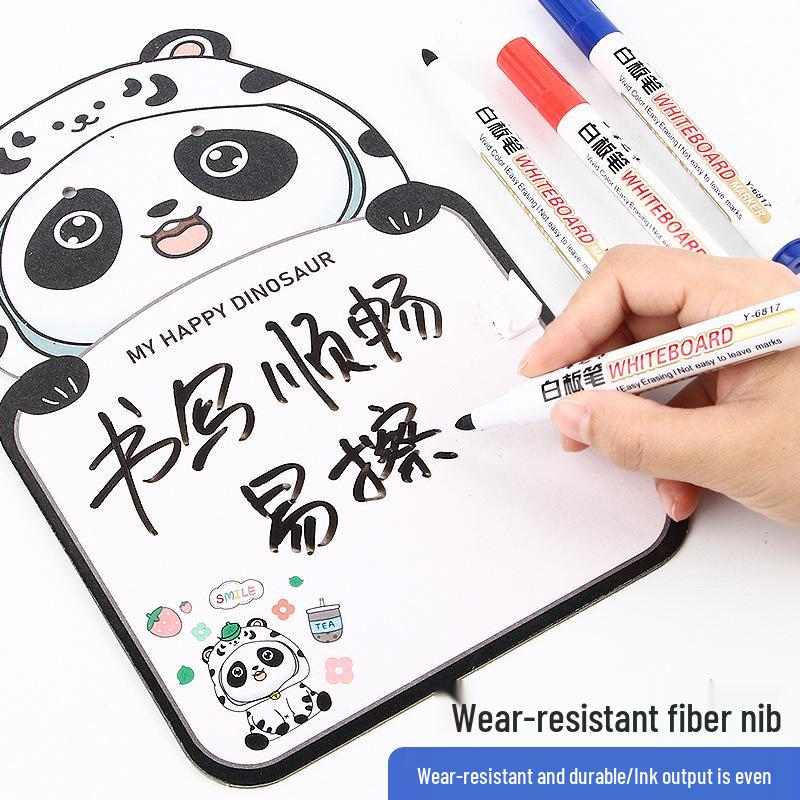 Erasable Whiteboard Marker Set: Large Capacity, Broad Tip, Easy Erase, Colors Included: Red, Blue, Black, Ideal for Teachers & Kids Drawing Boards.
