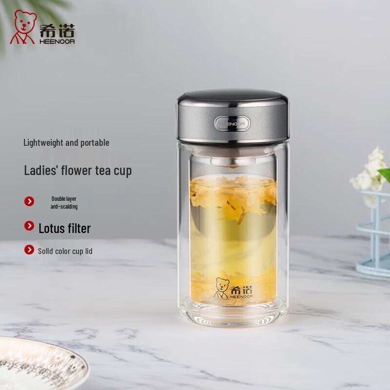 Xinuo Double-Layer Heat-Insulated Tea Infuser Glass Bottle