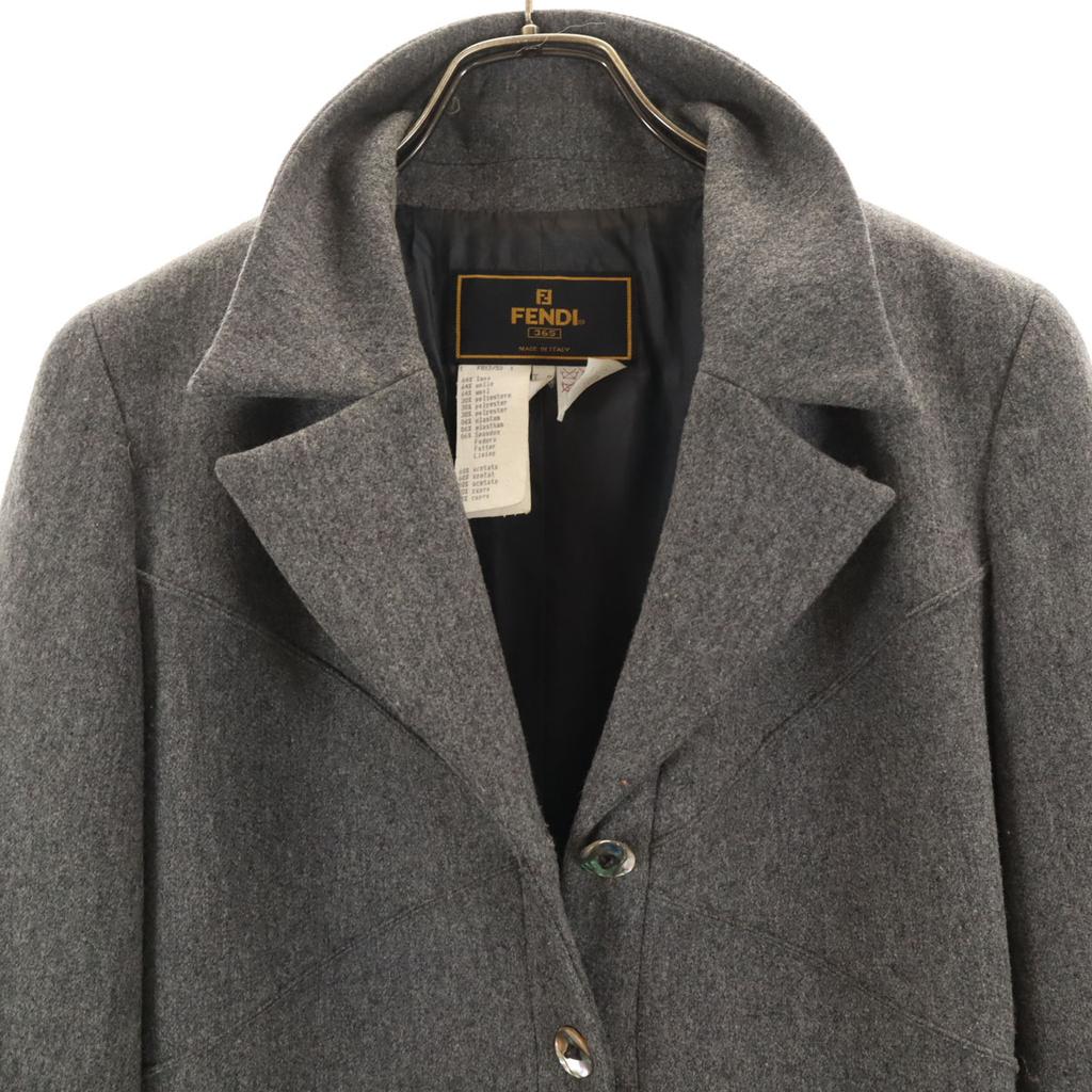 Fendi 90s Made In Italy Old Wool Jacket 42 Gray Women Used