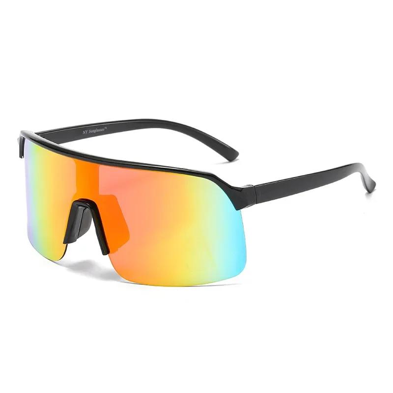 Oversized Sports Cycling Sunglasses Men Trend Half Frame Road Bicycle Sunwear Outdoor Windproof Sports Riding Shade Sun Glasses