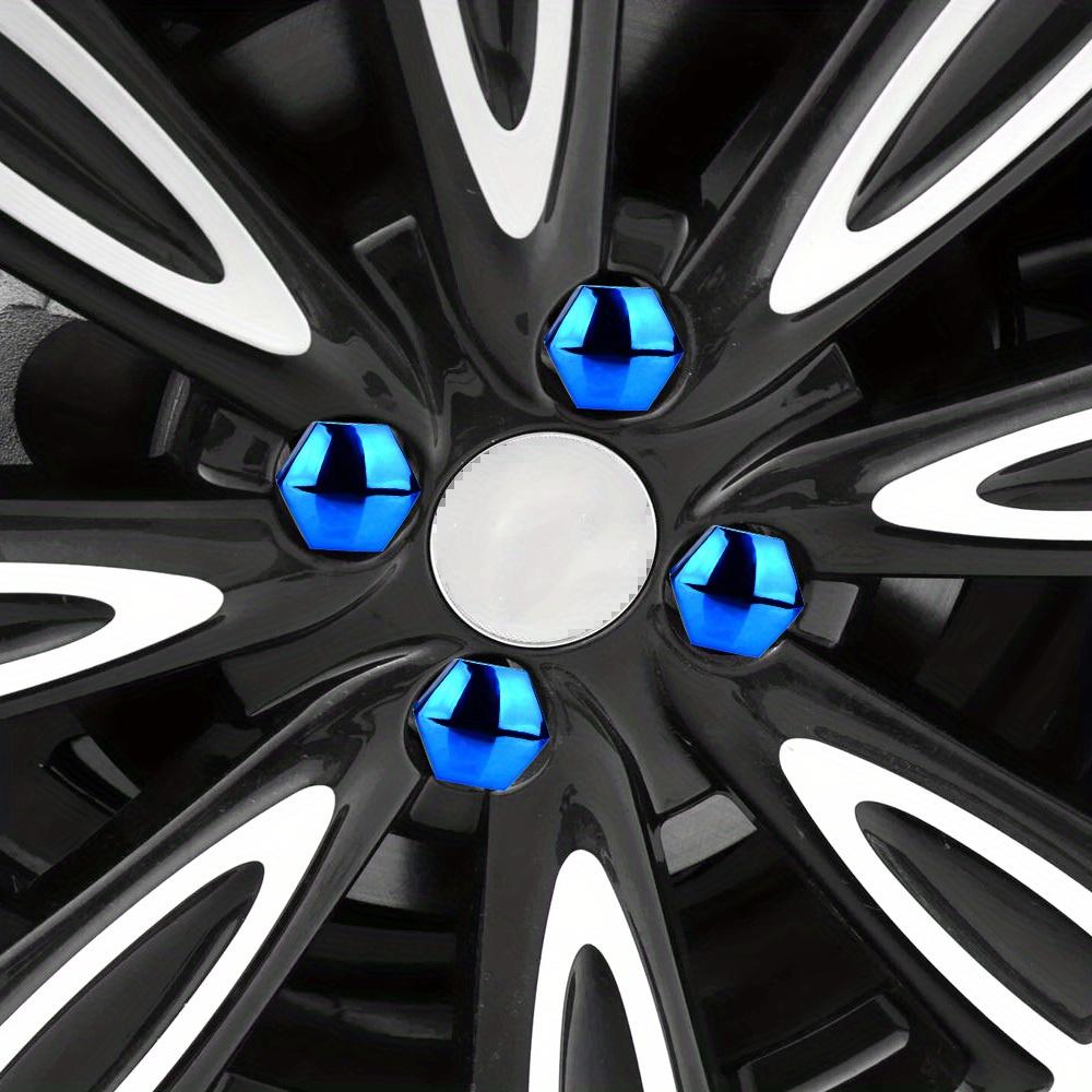 20pcs Vibrant Blue, Black, and Red Plastic Wheel Hub Caps - Rust-Proof, Strong & Sturdy Ideal for Car and Truck Decor, Truck Accessories