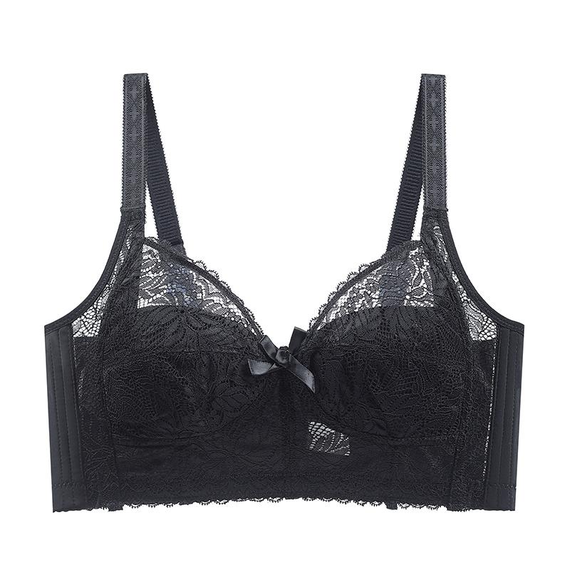 Large chest, small adjustment lace bra with gathered support, anti displacement, high side ratio, no trace inside the accessory breasts