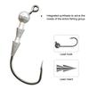5Pcs Anti Slip Weighted Worm Fishing Hooks Tackle Outdoor Fishing Hook Jig Head Hooks for Soft Plastics Lures Barbed Crank Hooks