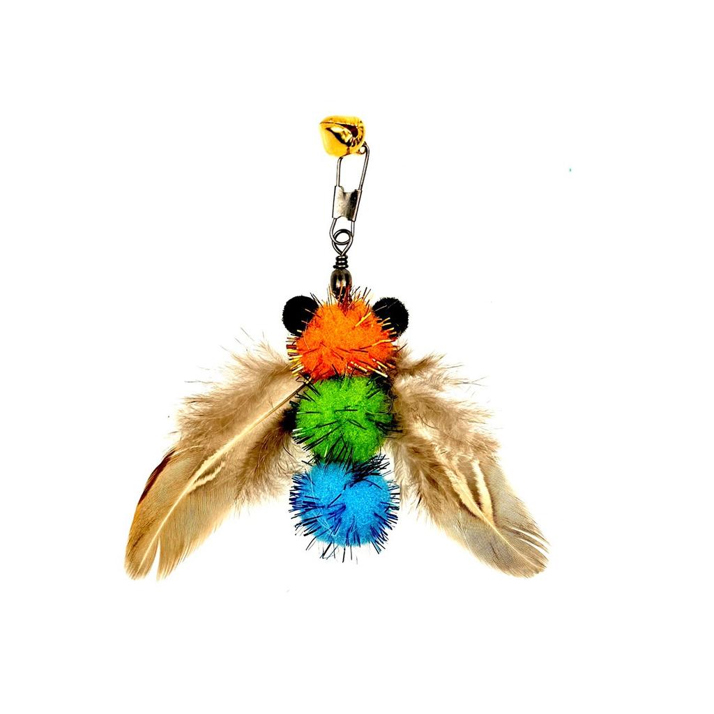 4PCS Simulated Insects Bell Cat Toy Replace the Head Accessories Artificial Insects Pet Toy