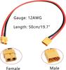 GTIWUNG 1 Stück XT60 Stecker-Buchse Kabel 12AWG 50cm, 1 Paar XT60 Stecker, XT-60 Stecker und Buchse, XT60 Stecker und Buchse Kugel