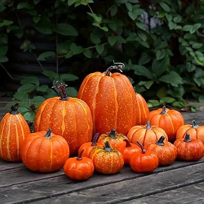 Halloween Artificial Pumpkin Model Simulated Pumpkin Decoration Garden Yard Table Halloween Party Thanksgiving Home Decor