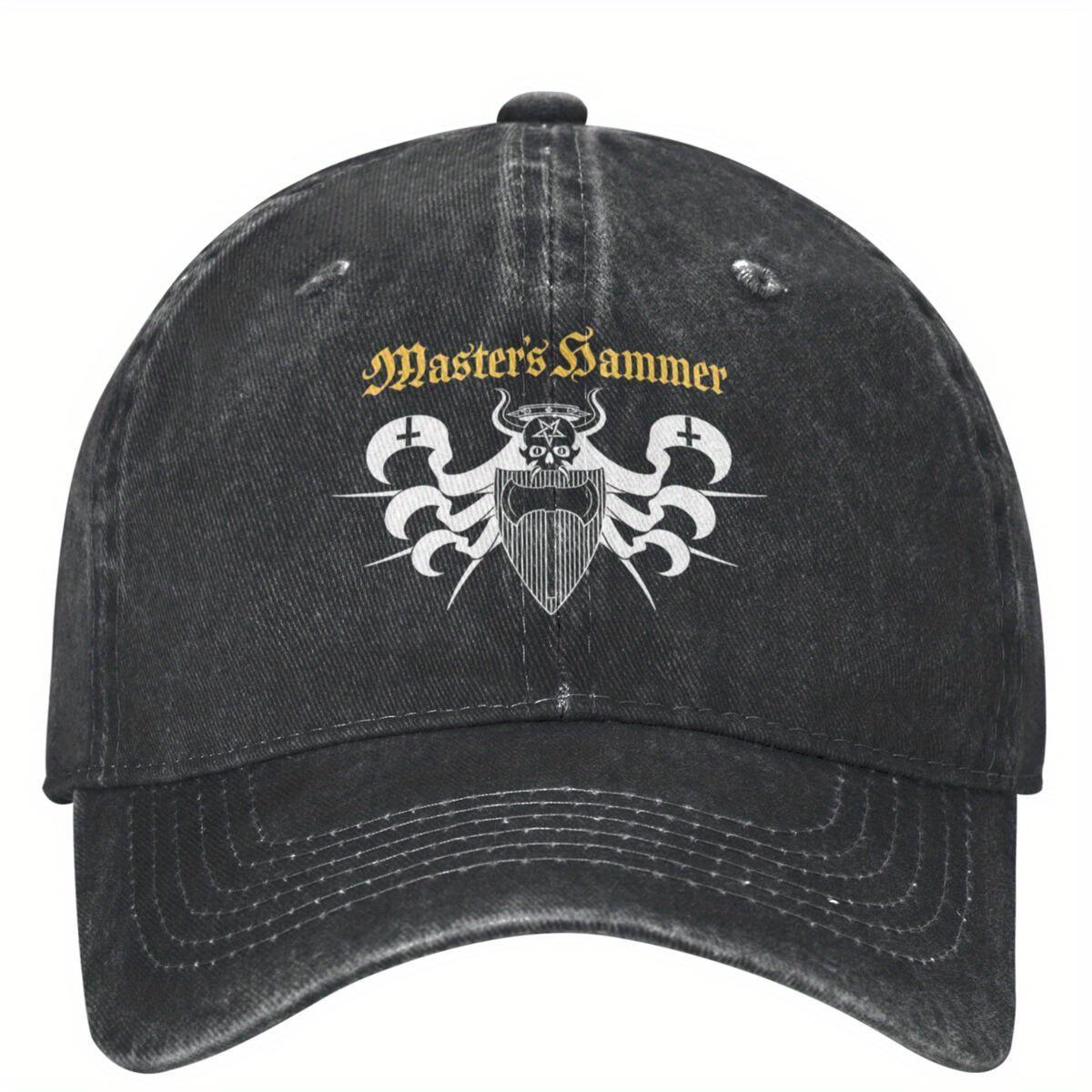 NEW Masters Hammer Ritual Black Metal Baseball Cap YK Hip Hop Dad Hat with Intricate Graphic Design Lightweight Breathable 1pc