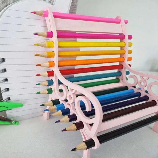 Pencil Storage Rack Multi-Layer Desk Organizer Durable Plastic Stationery Holder for Colored Pencils Crayons Markers Paintbrushes Large Capacity