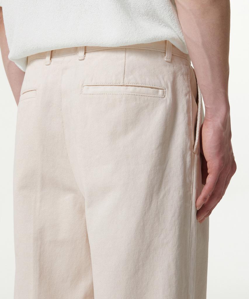 Musinsa Standard One-Pleat Wide Denim Slacks [Cream]
