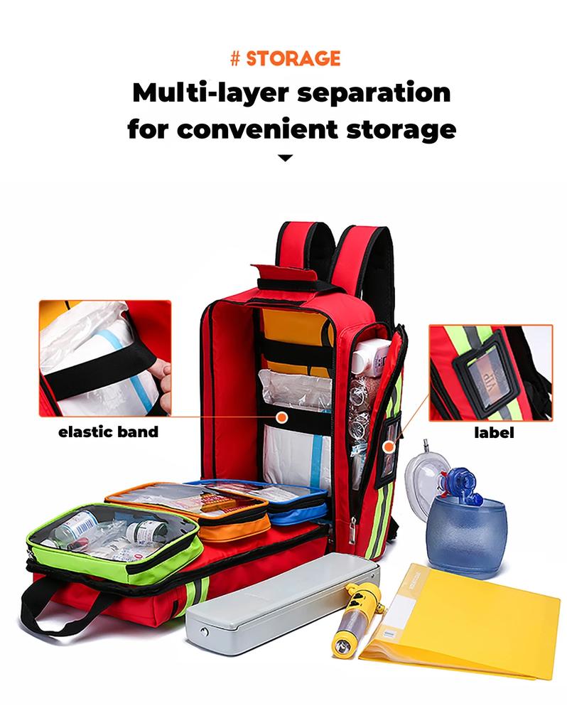 Disaster Relief Bag First Aid Kit Emergency Rescue Backpack Large Capacity Classified Storage Survival Kits Medical Organizer