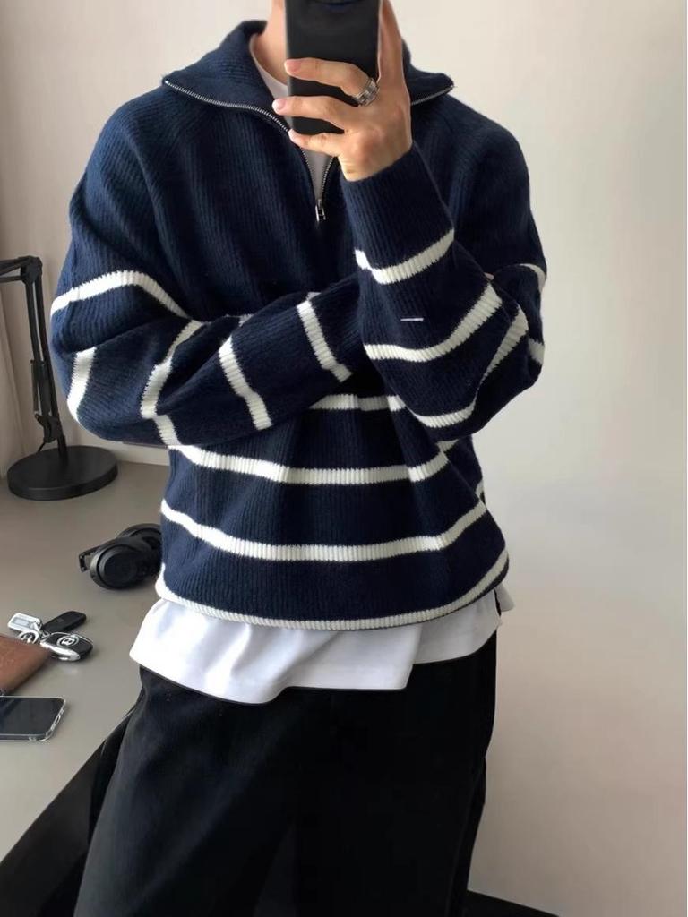 Unisex 2026 Japanischer Vintage Pullover - Herbst Retro BF Stil, Weicher Flauschiger Reißverschluss Pullover Strickware