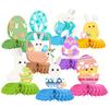 9Pcs Easter Honeycomb Decor Set Bunny & Egg Themed Centerpieces for Table Party Home Decoration Festive 3D Honeycomb Ball Decorations
