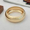 SHIXIN Trendy Smooth Chunky Metal Big Circle Bangles Set for Women Hip-hop Glossy Gold Color Wide Bracelet Simple Hand Jewelry
