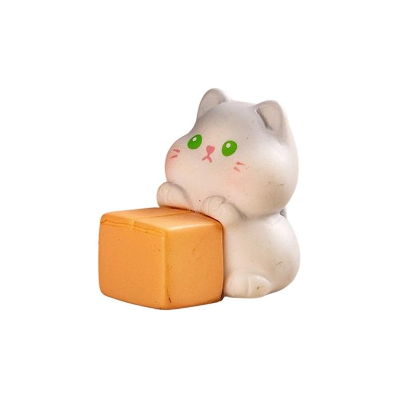 Adorable Cats Sculpture Auto Interior Decoration Strong Resin Stable Designs Cartoon Kitty Car Ornament for Office Home