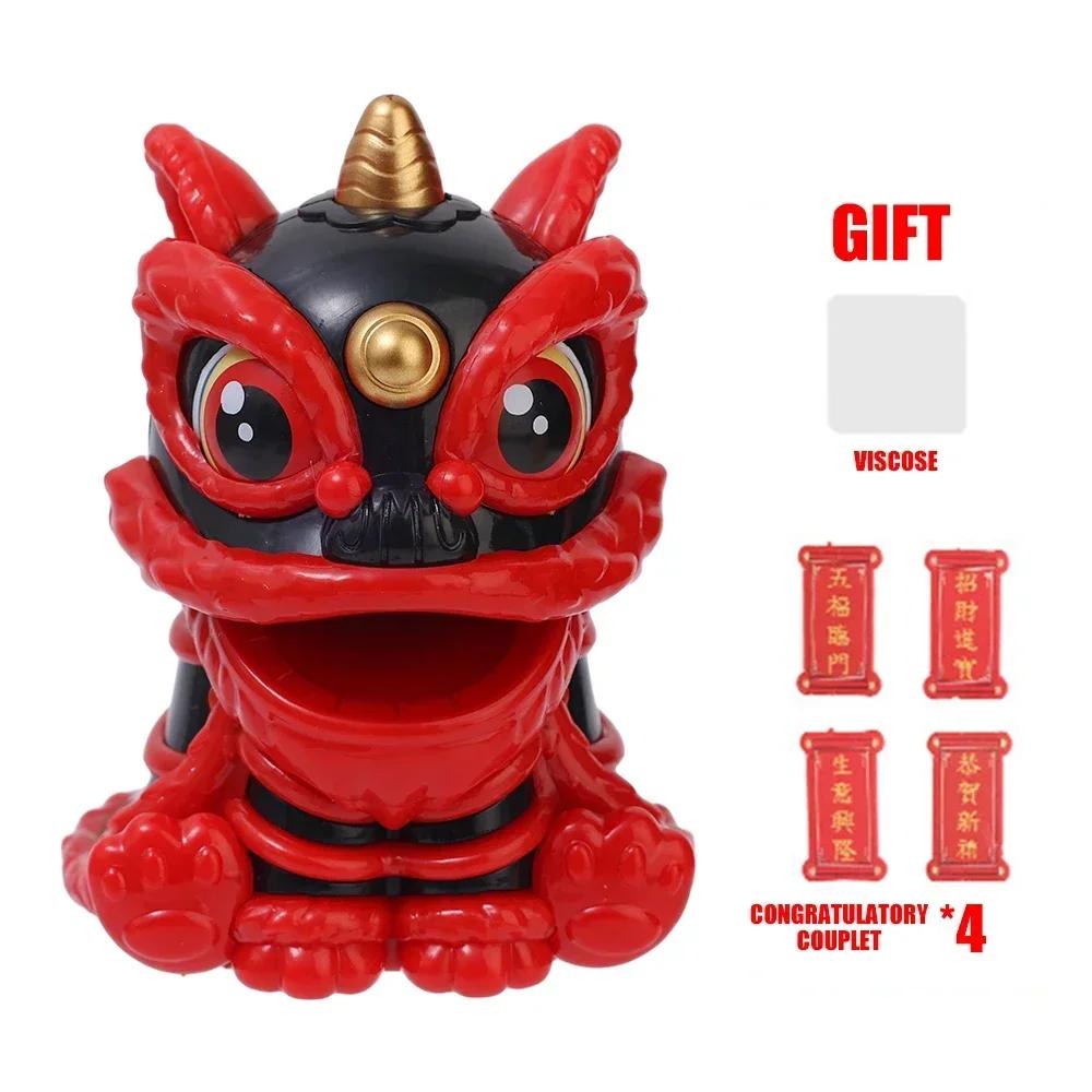 Solar Powered Chinese Style Lion Ornament Cute Car Decoration That Can Sit Down and Nod  Universal Cars Decorations Accessories