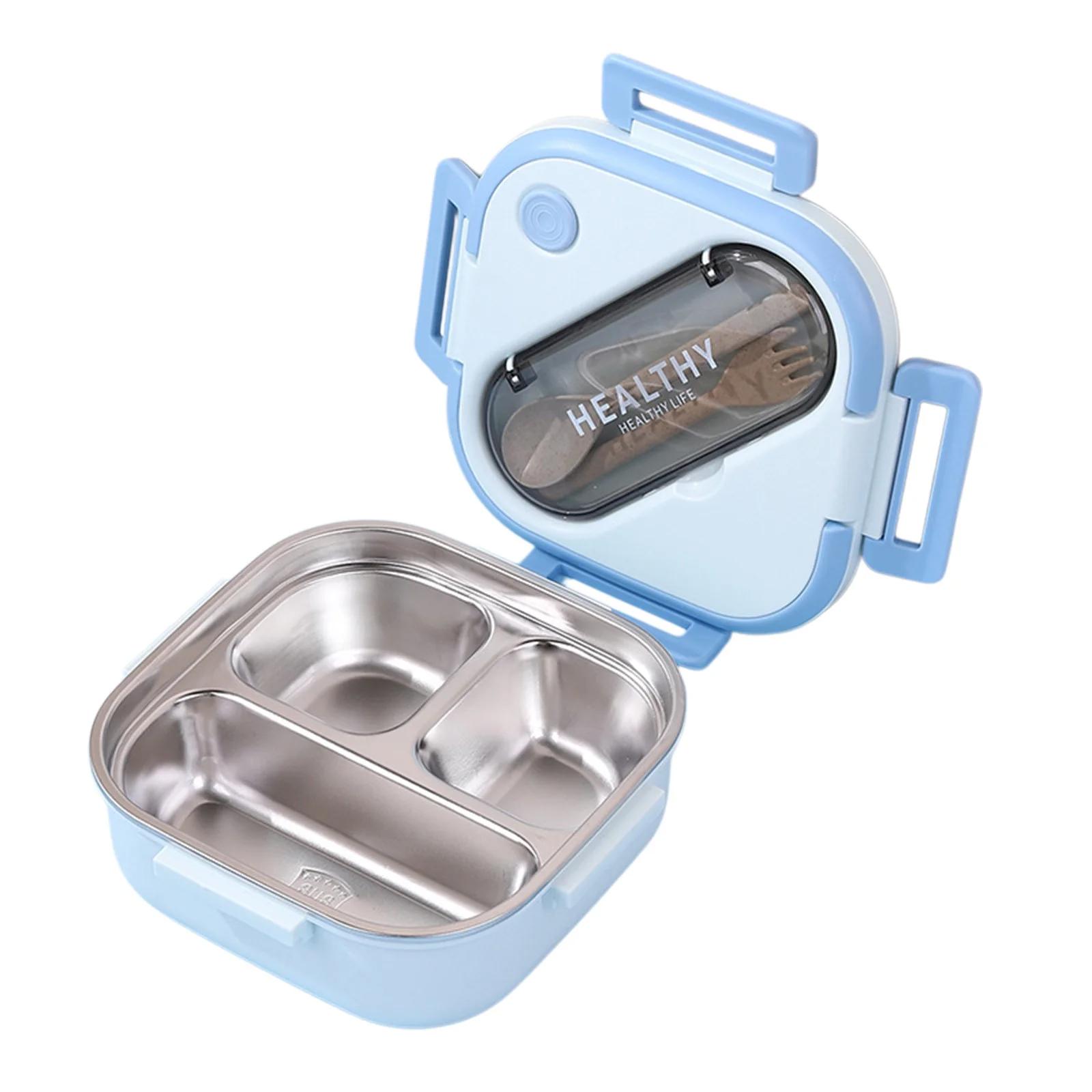 

Ланч-бокс, Ланч-бокс для малышей, Герметичный, Застежка с четырех сторон для школы, кемпинга, фиолетовый One Size синий