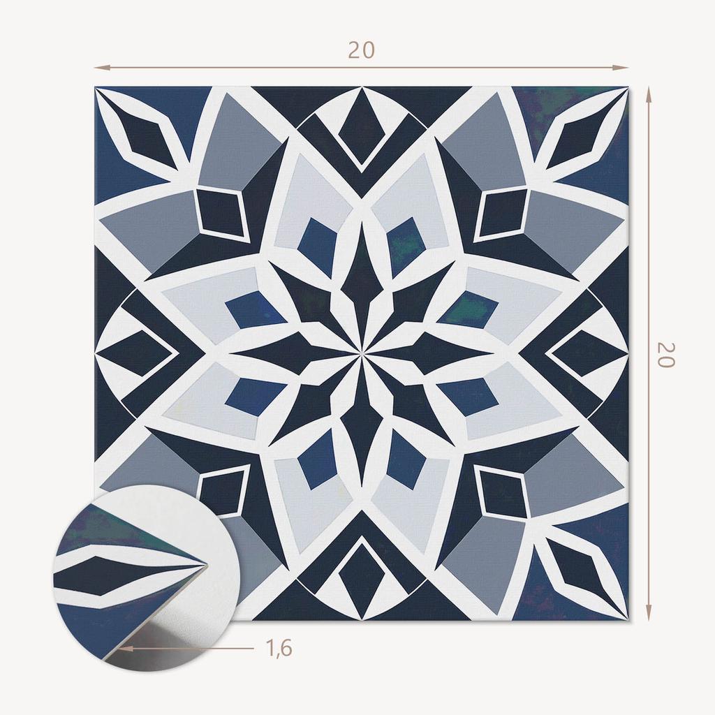 Samoprzylepna Dekoracja Winylowa Na Ścianę Geometryczny Wzór Kwiatowy 20X20X20 Cm