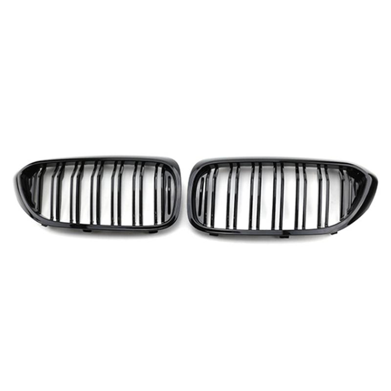 A51K-Car Double Slat Front Bumper Grille For BMW 5 G30 G31 G38 530I 540I 2018-20120 Middle Grille