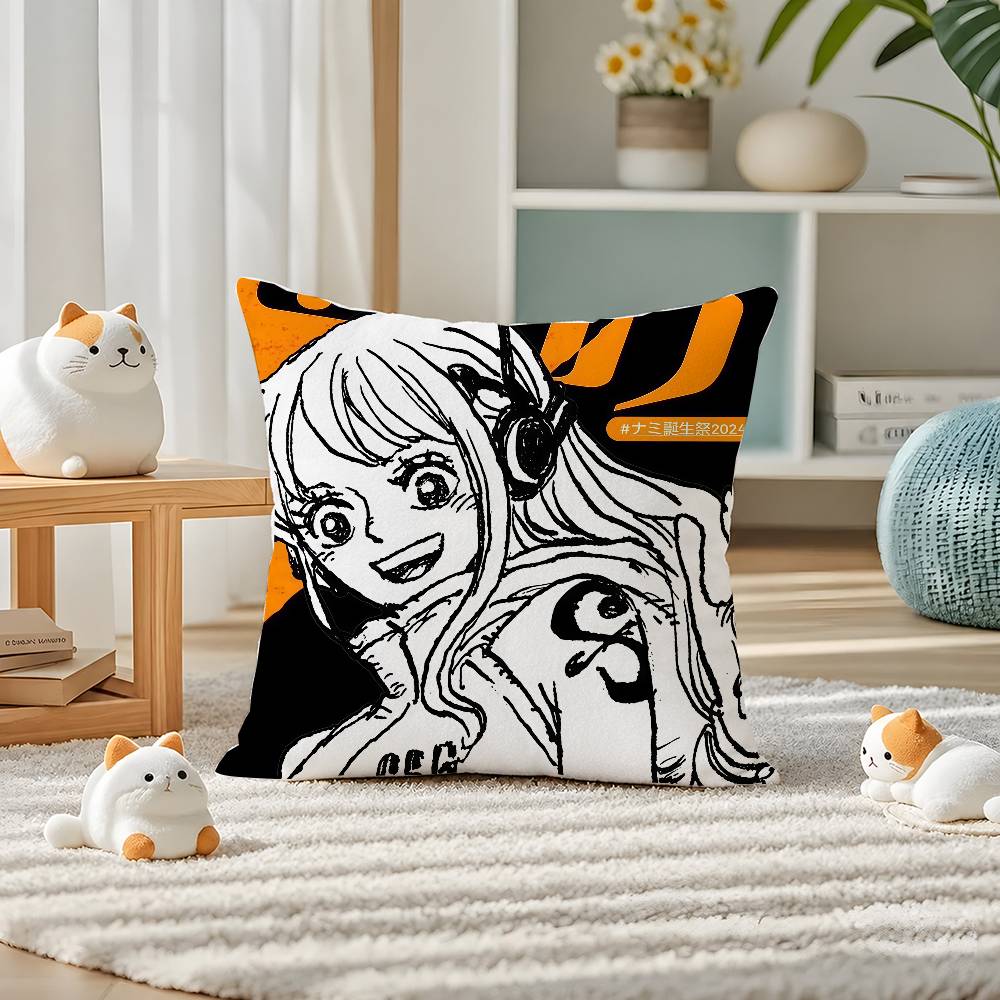 One Piece Charlotte Katakuri Anime Plush Pillow Cover Soft Short Plush Cushion Cover For Sofa Bedroom Home Decor Gift Decoration
