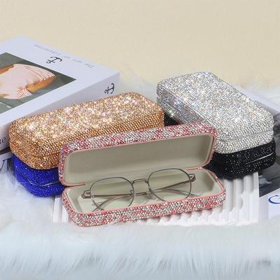 Cross-Border Hot-Selling Diamond Inlaid Car Sunglasses Storage Box - Portable and Stylish Car Interior Solution