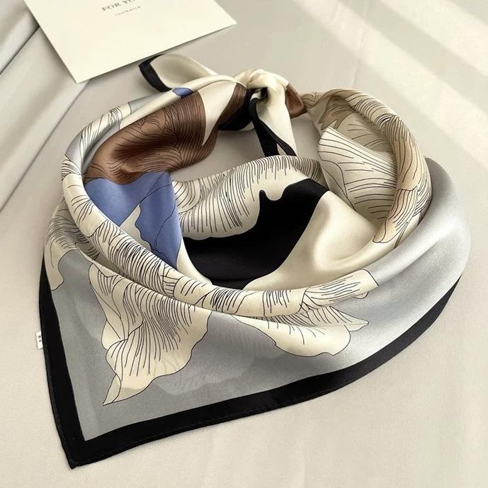 New 100% Natural Silk Scarf Square Female Fashion Beach Pashmina Bufanda Folral Women Shawl Wraps Bandana Scarves Foulard sjaal