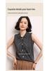 Women's 100% Cashmere Polo Collar Sleeveless Top – Autumn/Winter High-Quality, Solid Color Base Layer Vest for Commuting.