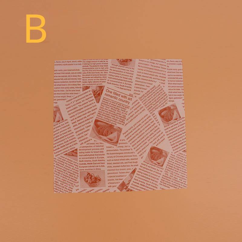 50ks Internetové červené kuchyňské pečicí nástroje Hovno Když dortová krabice Podložka Hamburgerový dort Proti olejový papír Pečicí sací papír 18X18cm Příslušenství