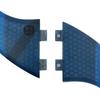 UPSURF Surfboard Fins, 5-Fin Set, Double Tabs Compatible, K2.1 Size, Carbon Fiber (Blue)