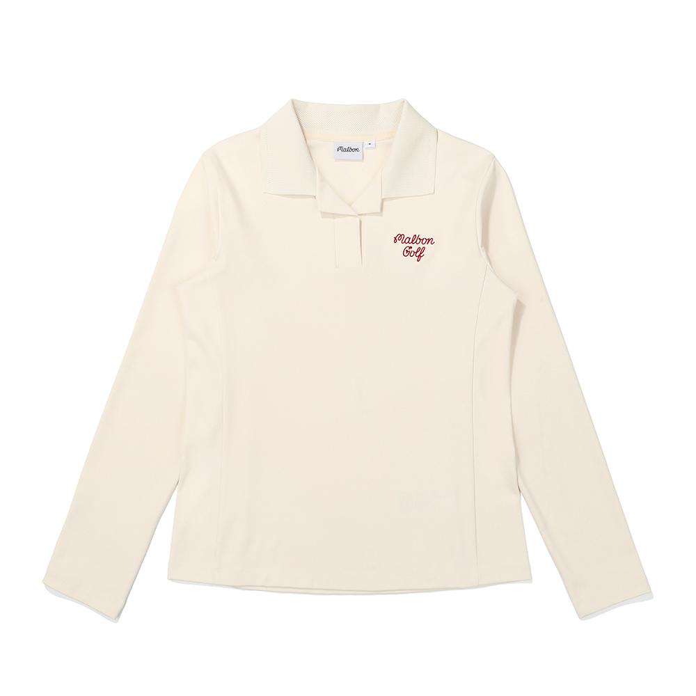 MALBON GOLF Performance Long Collared Top Cream (Woman)