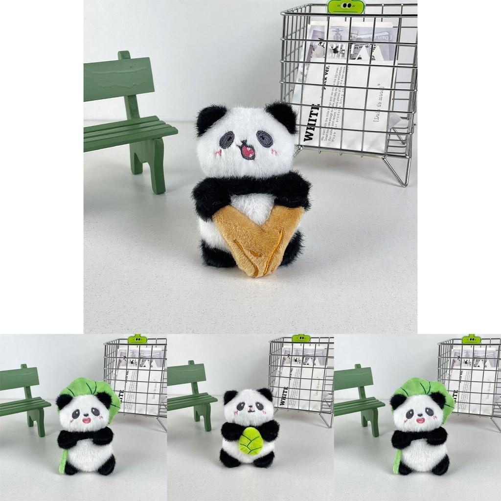 Entzückender Plüsch-Panda-Schlüsselanhänger Niedlicher Cartoon-Tier-Anhänger Weiches Spielzeug mit PP-Baumwollfüllung